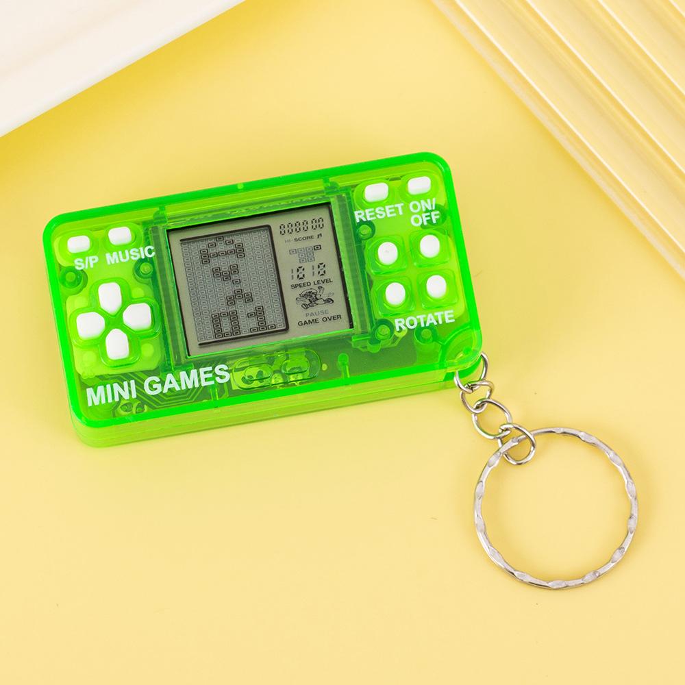 Mini Transparent Tetris Game Keychain - Classic Nostalgic Toy for Students
