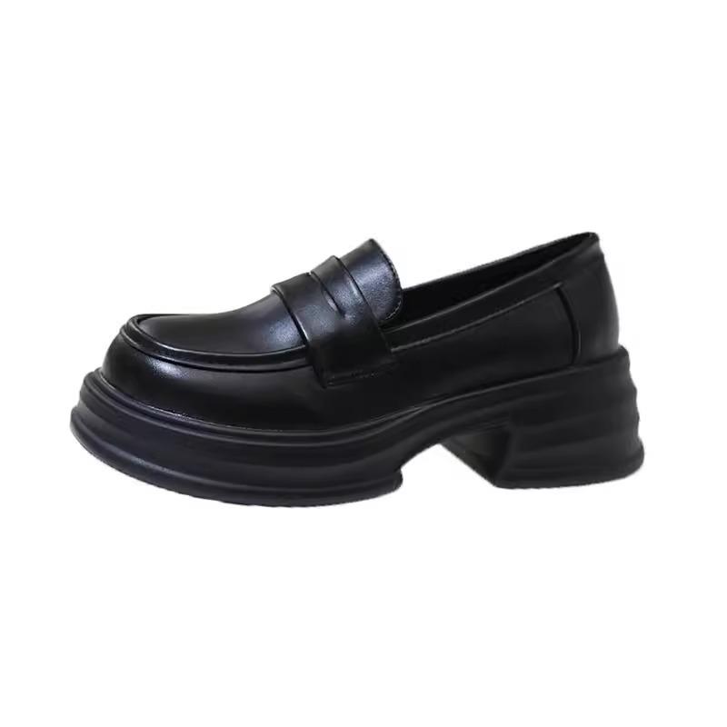 British Style Platform Small Leather Shoes Women's 2025 New Spring and Summer Versatile Black Jk Single Shoes Muffin Loafers Ins Tide