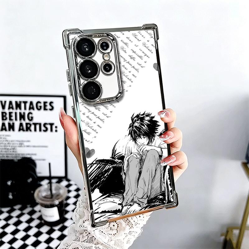 

N-Notes D-Deaths L Lawliet Soft Phone Case For Samsung Galaxy S26 Ultra S25 Edge S24 FE S23 Plus S22 S21 + S20 Plating Anti-Fall Samsung S22 Ultra