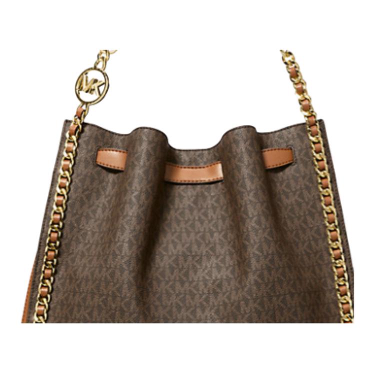 Michael Kors MK Mina Logo Drawstring Bucket Bag Women Handbags Brown 35H3G4ML3B-BROWN