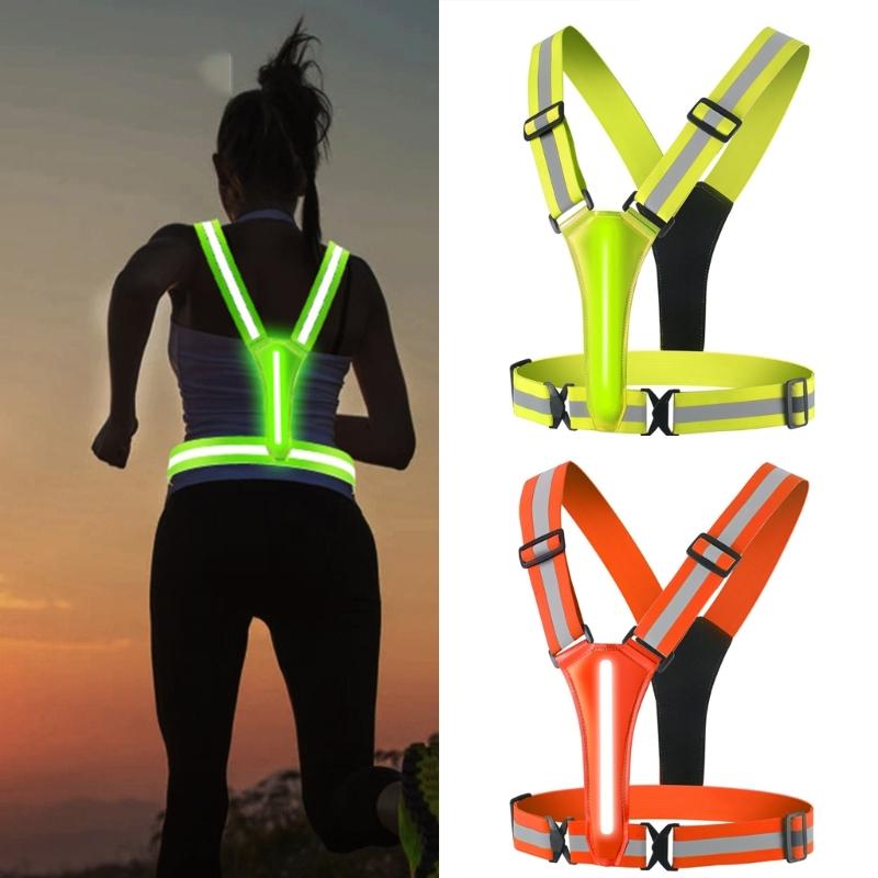LED Reflective Vest Running Cycling Safety Vest for Outdoor Sports Activities