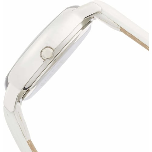 Ceas de damă analogic Citizen Q&Q Hello Kitty cu curea de piele impermeabilă, fabricat în Japonia, 0017N004, Alb