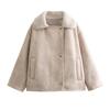 2025 Autumn/Winter Women's Lapel Shearling Suede Fleece-lined Warm Coat A14063