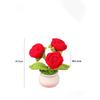 Knitted Rose Flower Potted Creative Crochet Flower Artificial Plant Graduation Gift Wedding Home Decor
