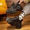 2024 New Women New Fashion Platform Sport Shoes Women Summer Black Casual Chunky Sneakers Women Mesh Leather Platform Shoes