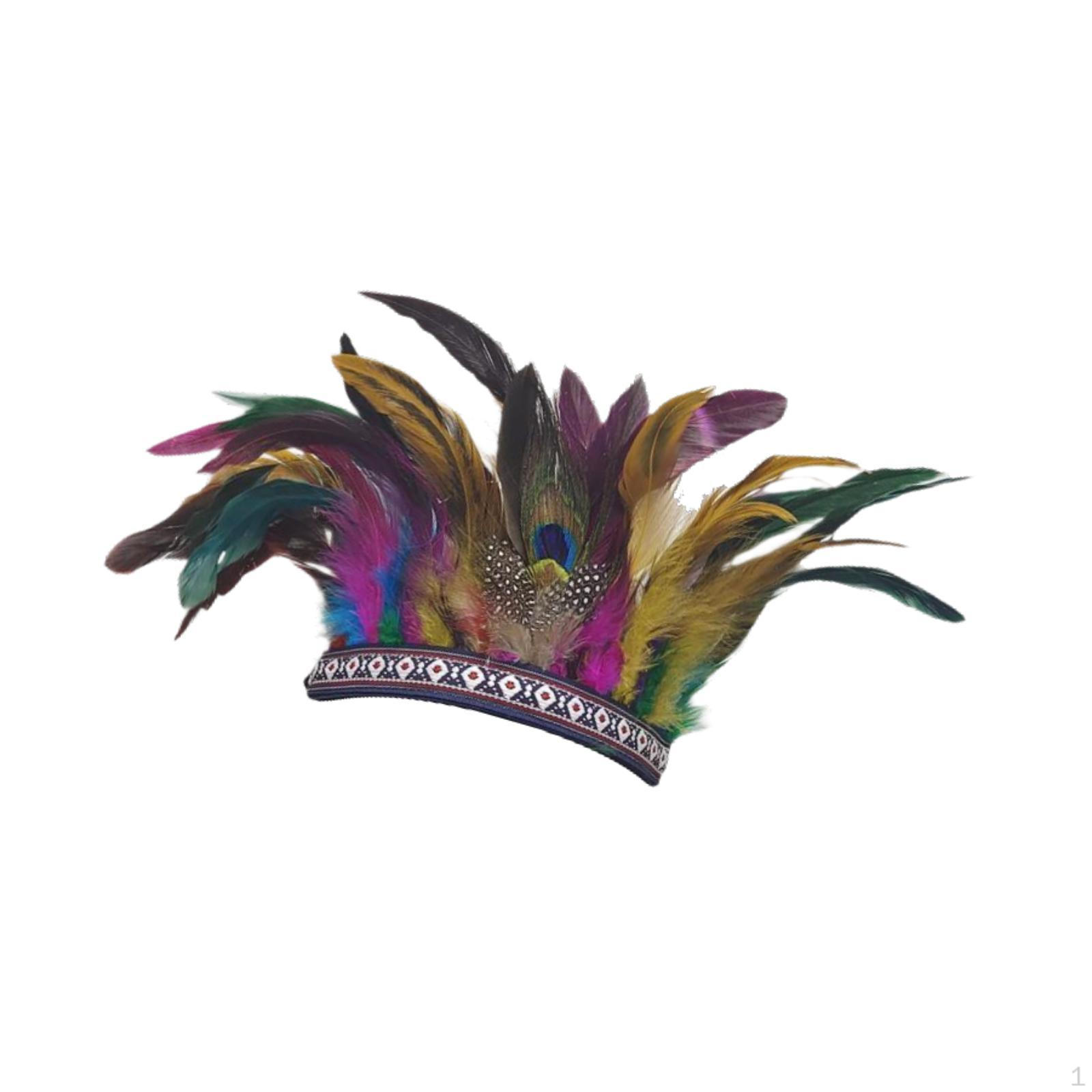 

Головной убор из перьев, аксессуары, повязка на голову для Хэллоуина, маскарадов, ролевых игр Colorful Kids