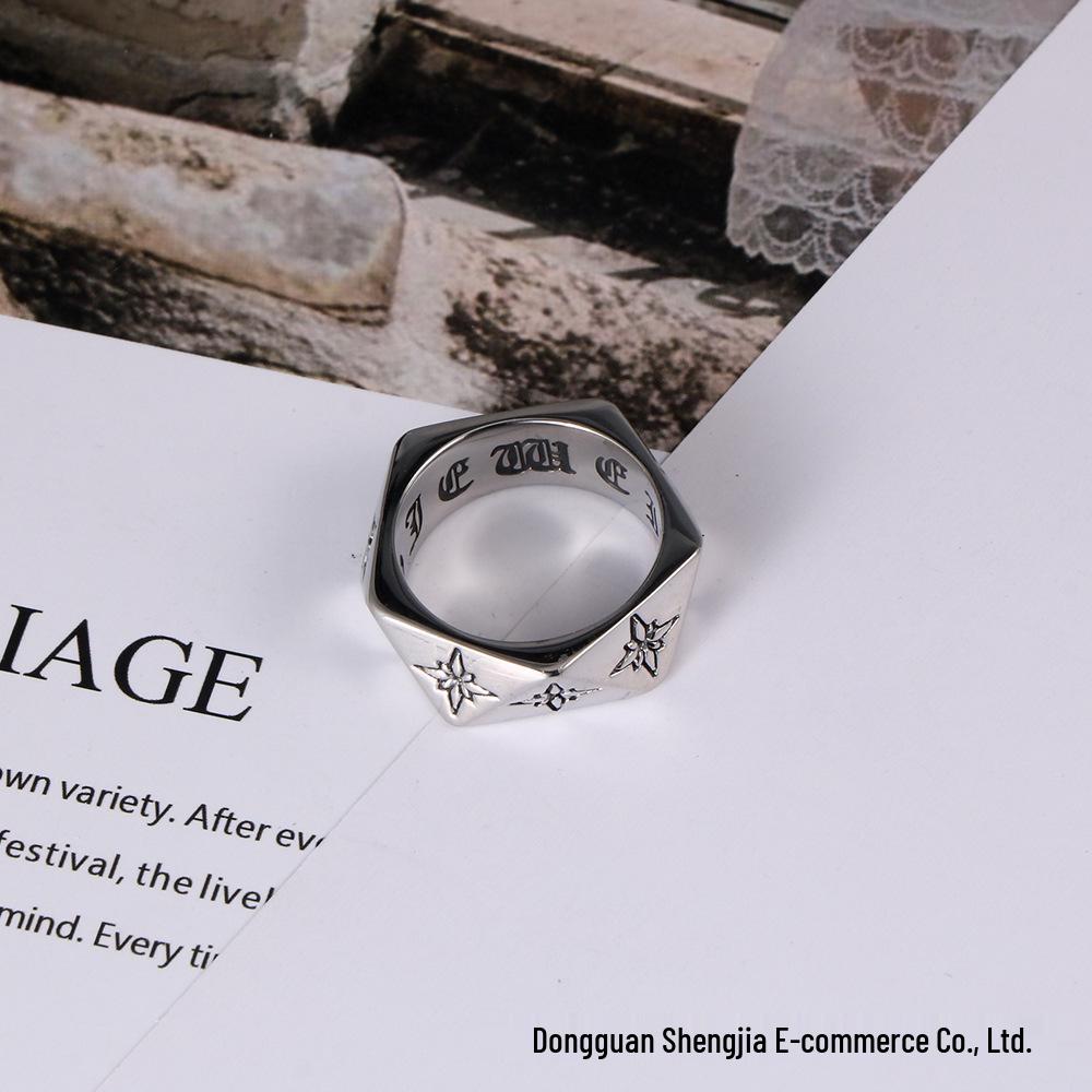 

Union Jack Flower 3D Titanium Steel Ring - Nightclub Trendsetter Jewelry SA1043 US Size 12