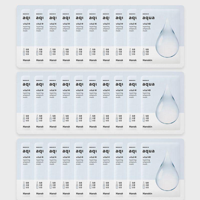 

HANSKIN Vital 40 Layering Ampoule Mask 21g x 30 Sheets (Aqua/Collagen/Propolis) Propolis 30 sheets_B0006163