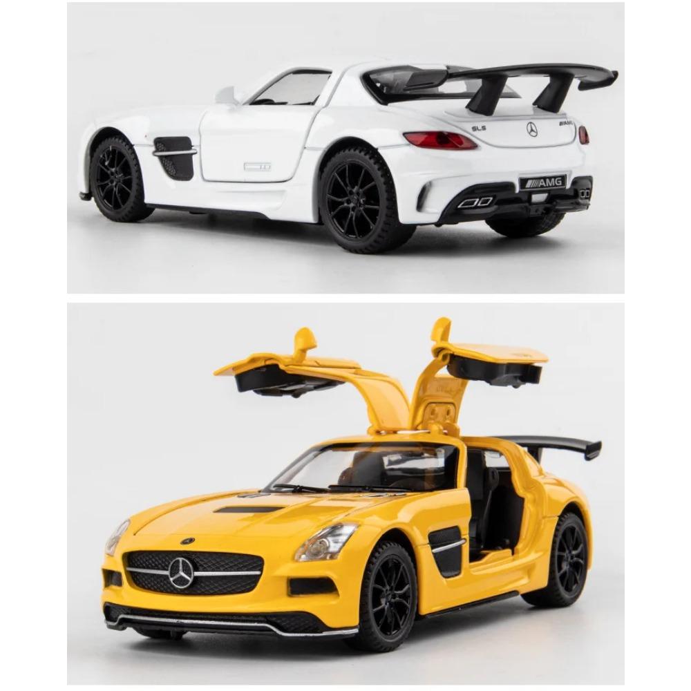 1/32 Scale Benz SLS AMG Super Sports Car Alloy Diecast Model Car Simulation Modle Car Collect Decorations Gift Box for Friend