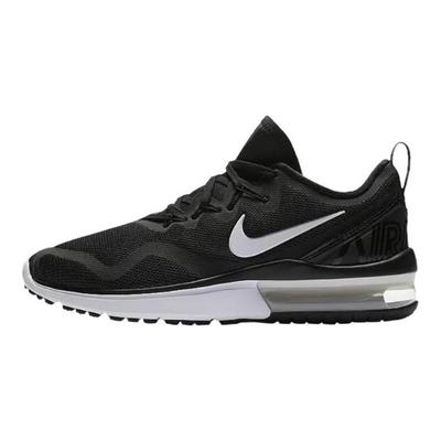 Air Max Fury Abrasion Resistant Low Top Running Shoes Women's Black White AA5740-001