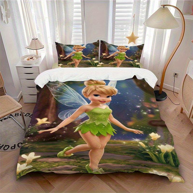 3pcs Tinkerbell Fairy Wings Print Bedding Set (1 Cover + 2 Pillowcases, Without Inserts), S075