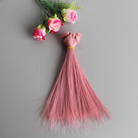 15cm Long Straight Synthetic Fiber Wig Hair Extension for BJD SD Doll Accessory