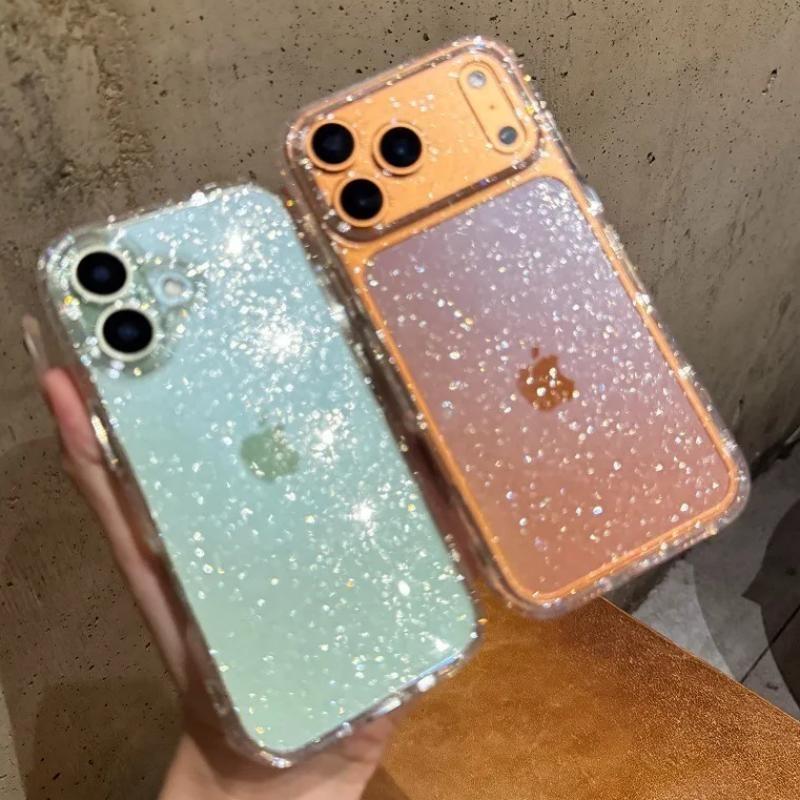Luxury Bling Glitter Silicone Clear TPU Phone Case For iPhone 17 Air 16 15 14 Plus 13 11 12 Pro Max Transparent Soft Cover Funda