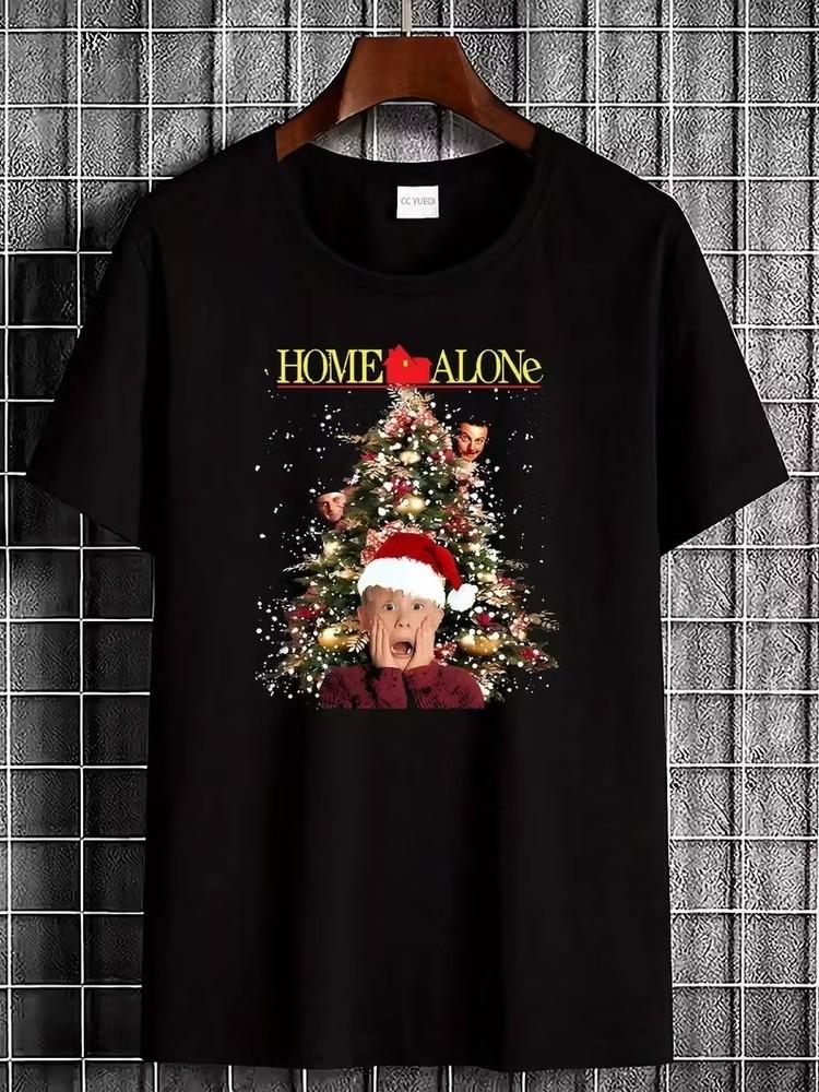 90s Alone Movie T-Shirt - Iconic Kevin McCallister & Christmas Tree S-5XL Q1412 Unisex T-Shirt XXXL