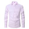 2025 Spring/Summer Men's Large Solid Color Casual Long Sleeve Shirt
