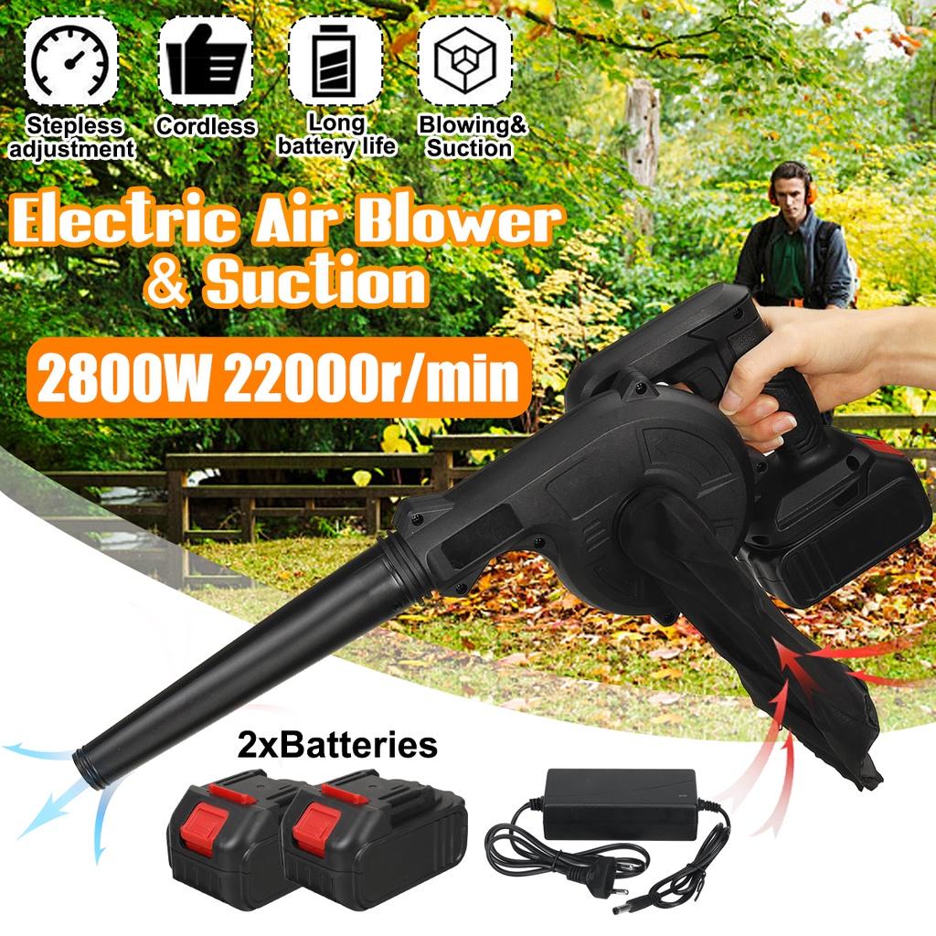2 In 1 2800W Cordless Electric Air Blower Vacuum Cleannig Blower Blowing & Suction Leaf Dust Collector for Makita 18V Battery
