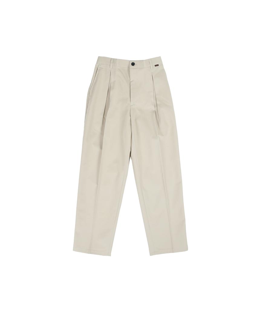 STAGE NAME Ss Double-Tuck Silhouette Wide Pants_Light Beige
