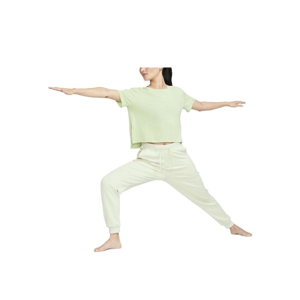 Nike Yoga Dri-FIT Kurzarm Atmungsaktives Crop Top Damen Tops Grün DM7026-343