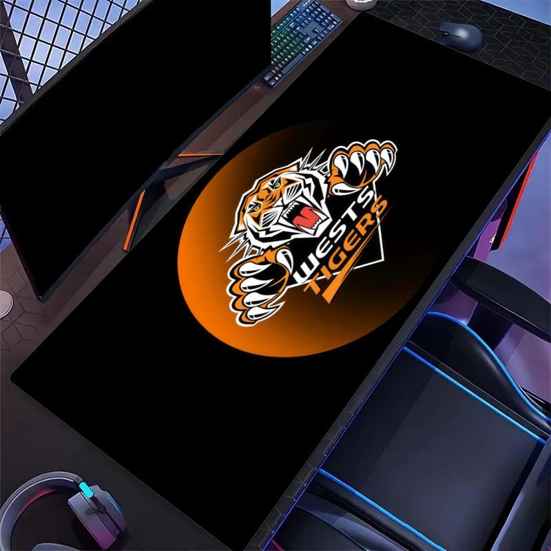 Wests Tigers Mouse Pad, Large Gaming Desk Mat, Non-slip XXL Mousepad for Laptop & Tablet, Mini PC Playmat with Stitched Edges