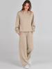 European-American Autumn/Winter Crew Neck Pullover & Long Pants Women's Fashion Set
