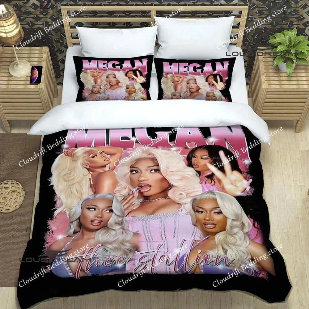Rapper Megan Thee Stallion Bedding Sets Exquisite Supplies Set Duvet Cover Bed Comforter Set Bedding Set Luxury Birthday Gifts02