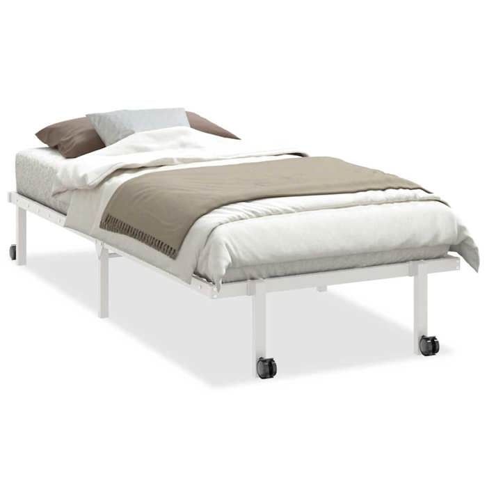 VidaXL Cadre de lit sans matelas pliable blanc 90x200 cm acier, cadre de lit en métal, cadre de lit pliable, sommier, cadre 4103967