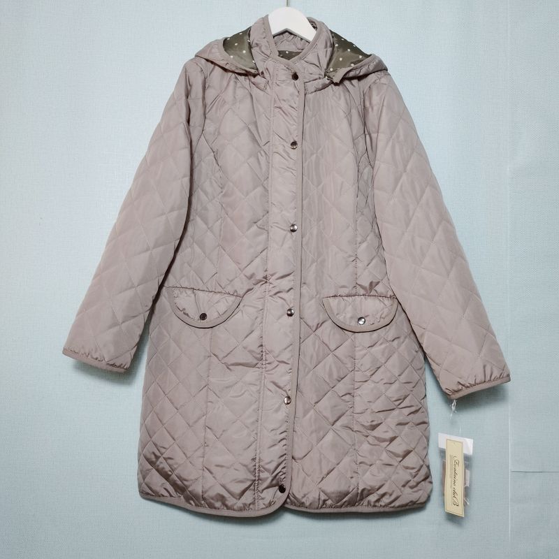 

Original Single Quilted Stand Collar Hooded Thin Cotton Clothing Girl s Cap Detachable Mid Length Long Length Silm Cold Protective Clothing Promotion Camel color M