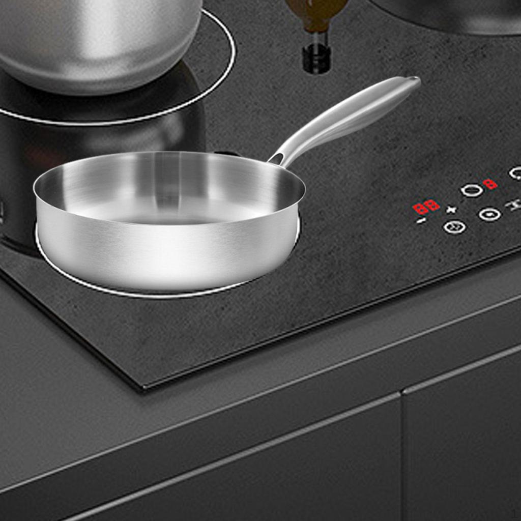 Frying Pan Gadget Supply Gifts Stainless Steel,Ergonomic Handle Skillet Cookware for Restaurant