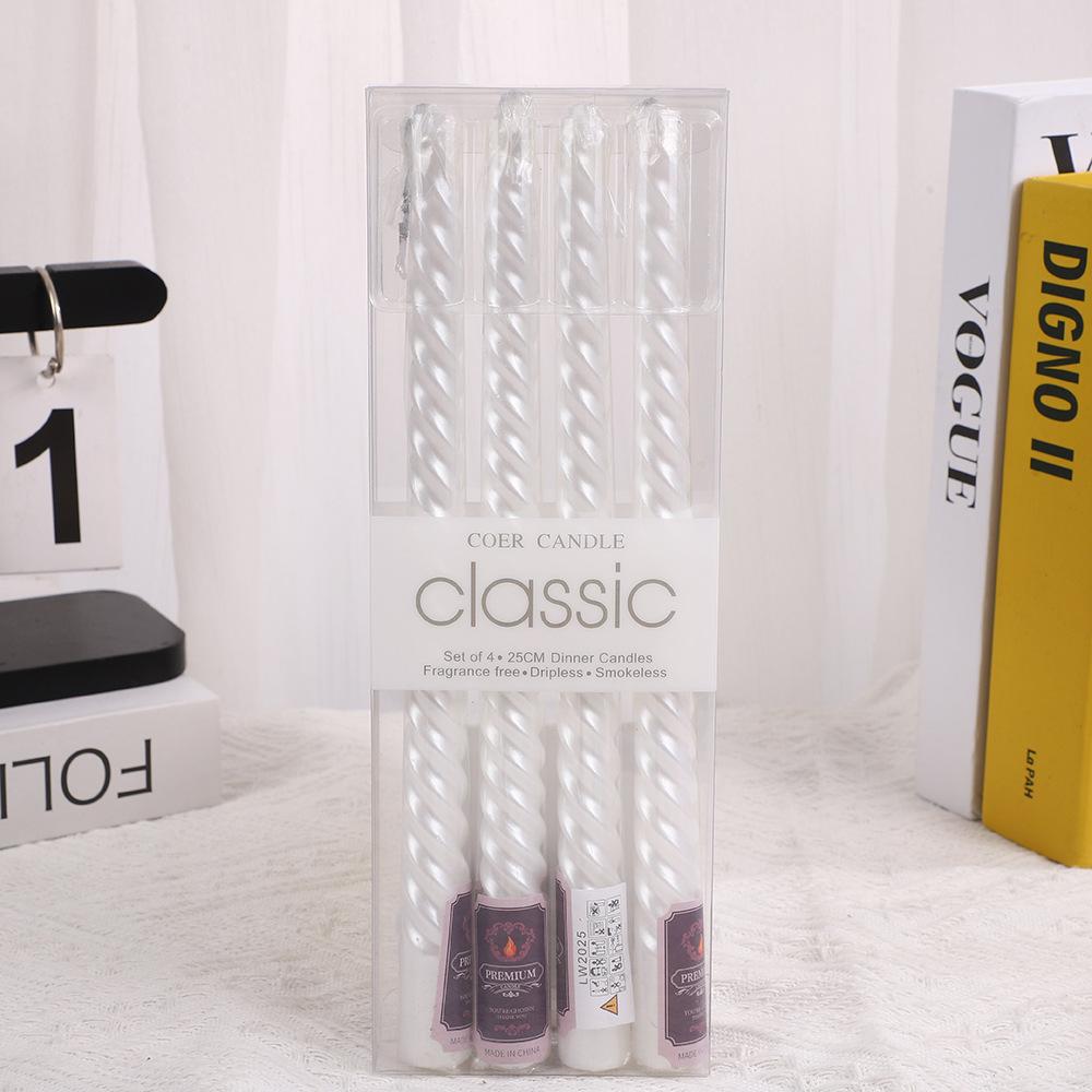 4pcs 10 Inch Tapered Stem/threaded Candles Long Burning Time Smokeless for Home Decoration Birthday Party Candlelight Dinner