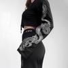 Print Dragon Autumn Crop Sweatshirt Long Sleeve Korean Fashion Pullover Black Casual Gothic Streetwear Sweatshirts
