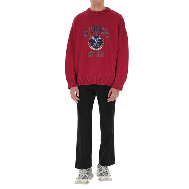 Balenciaga Sweaters Men's Red Crew Neck Moderate 675267T32176164
