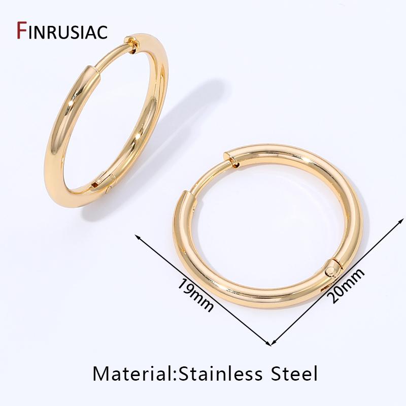 14K Gold Plated Brass Round Hoop Earring For Women Girls Fashion Circle Ring Earrings  Wedding Party Gifts