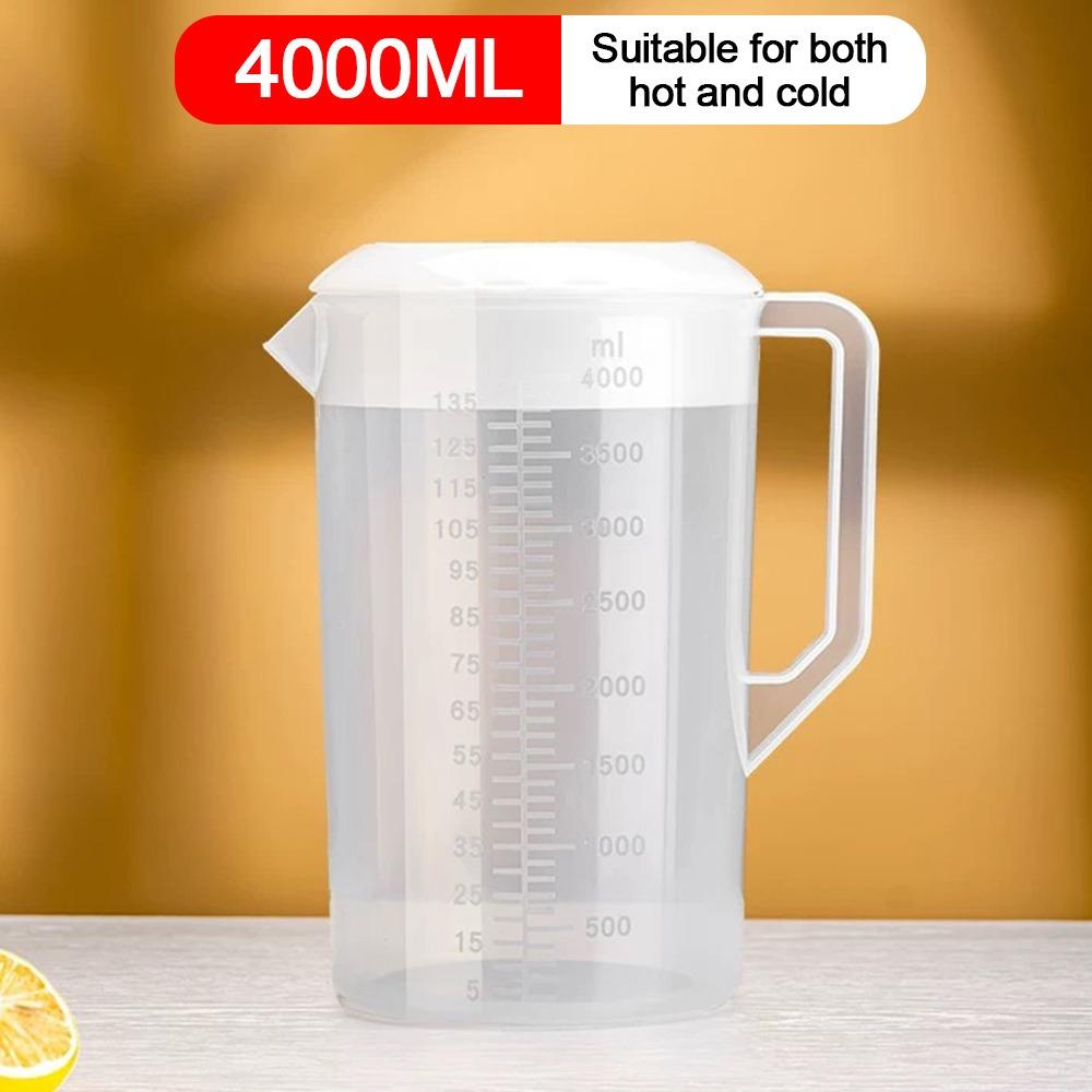 Plastic Container Transparent Water Bottle Graduated Large Capacity Water Pitcher Jug Plastic Pour Measuring Cup Juice