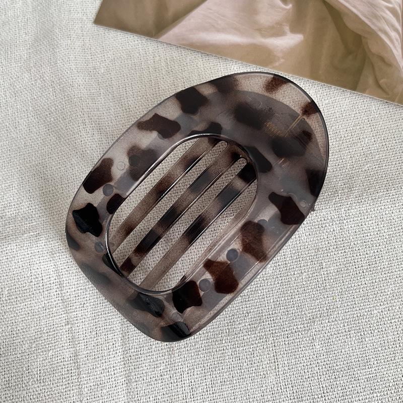 Vintage Abalone Curved Hair Clip - Large Duckbill Claw for Women's Updo, Gentle On Hair