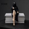 Niche Personality Ornament Black Robe Girl Ornament, Durable PLA Halloween Statue, Full of Fall Resistant Figurine Mystery Gothic Decoration Figurine,