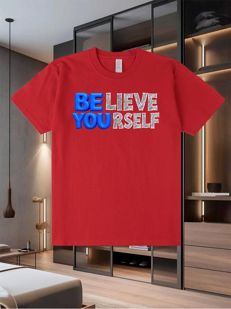 New Men's Printed T-Shirt for Summer a Trendy Street-Style Short-Sleeve Breathable Top from a Popular Brand