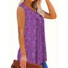 Summer Small Floral Print Round Neck Knit Sleeveless Vest Top Women
