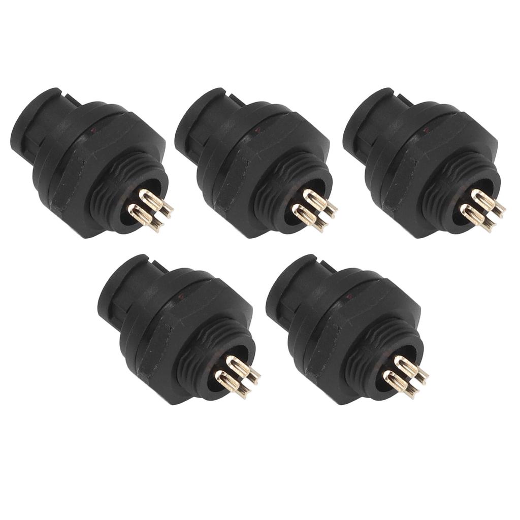 5 Pcs 4 Pin Front Panel Mount Socket 716in 28UNS Thread Connection Welding Wiring IP67 Aviation