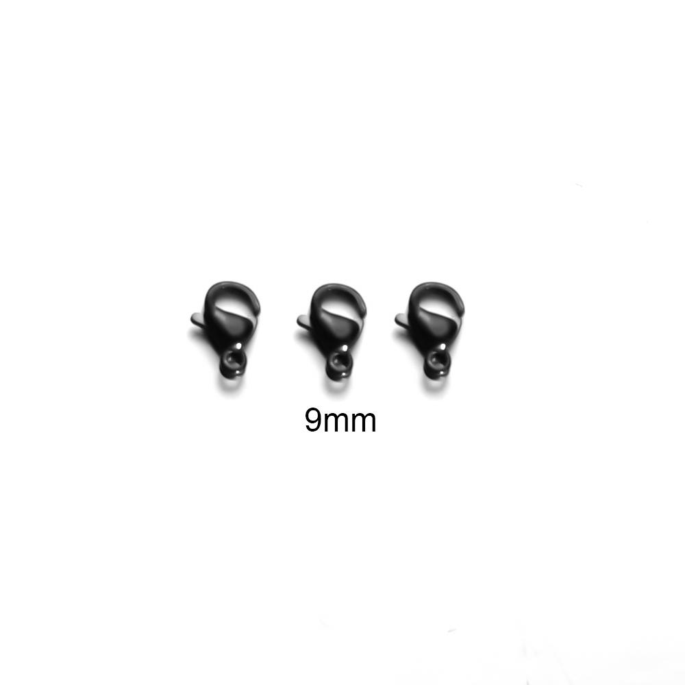 

Semitree 25Pcs/Lot Black Lobster Clasps 12mm 13mm 15mm Stainless Steel Necklace Hooks Bracelet Connectors DIY Jewelry Findings