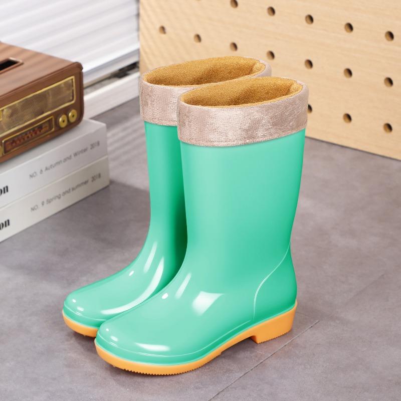 Women's high rain boots labor boots lightweight PVC non-slip mesh yarn inner women's rain shoes back kitchen cleaning water boots rubber shoes