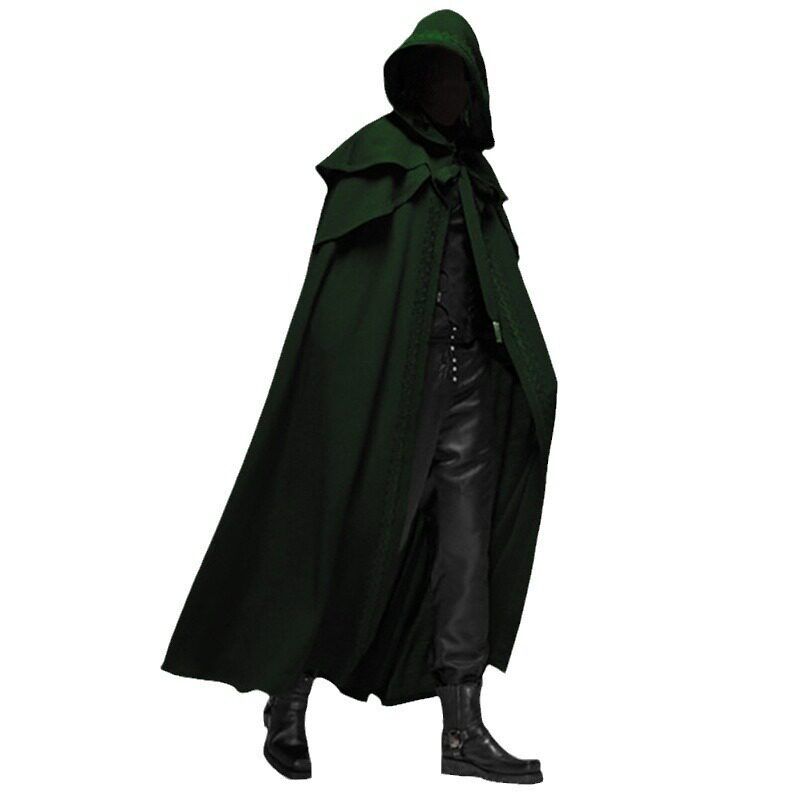Halloween Party Medieval 4-Color Cape Gothic Style Men's Long Cloak