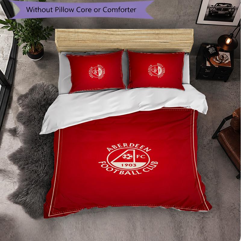 Biancheria da letto a tema Aberdeen FC Set 3 Pezzi Copripiumino Biancheria da letto Decorativa Per Stanza Adolescenti Decorazione Casa