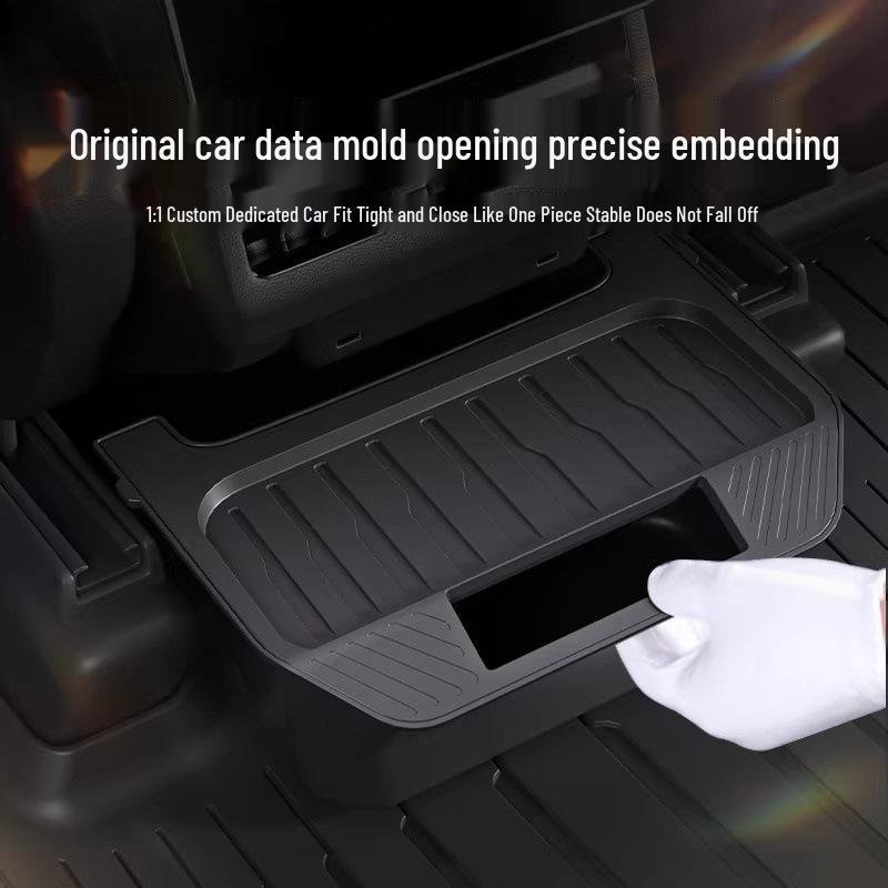 Suitable for Tesla Model Y Armrest Box Rear Storage Organizer and Car Trash Bin