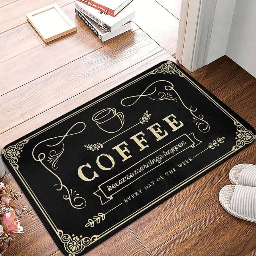 

All You Need Is Love & Coffee Doormat Vintage Chalkboard Coffee Cup Quote Pattern Home Decor Carpet Soft Non-Slip Welcome Mat 40x60cm