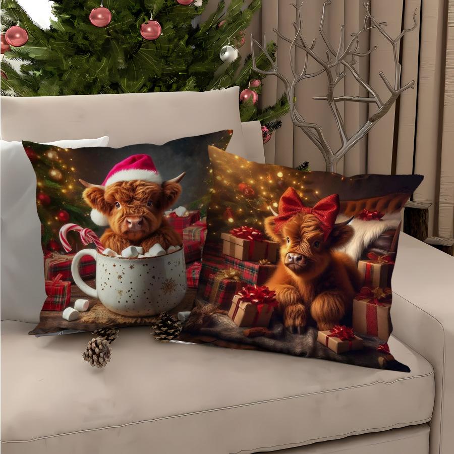 Christmas Pillow Cover Home Sofa Cushion Cover New Holiday Decoration Bedroom Atmosphere Cushion