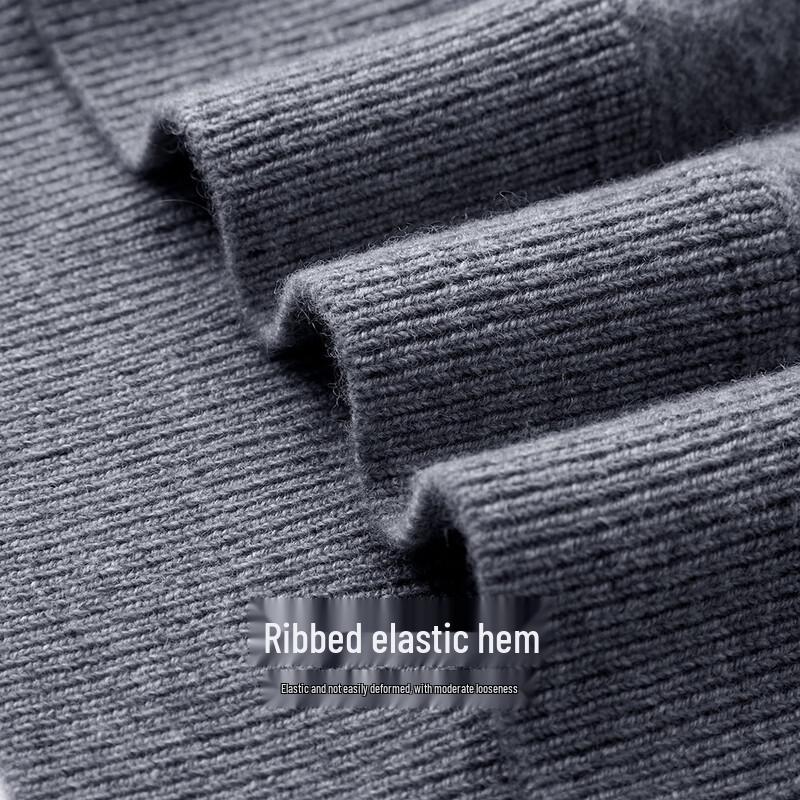 Shanshan Men's Thick Cashmere Blend Round Neck Pullover Sweater