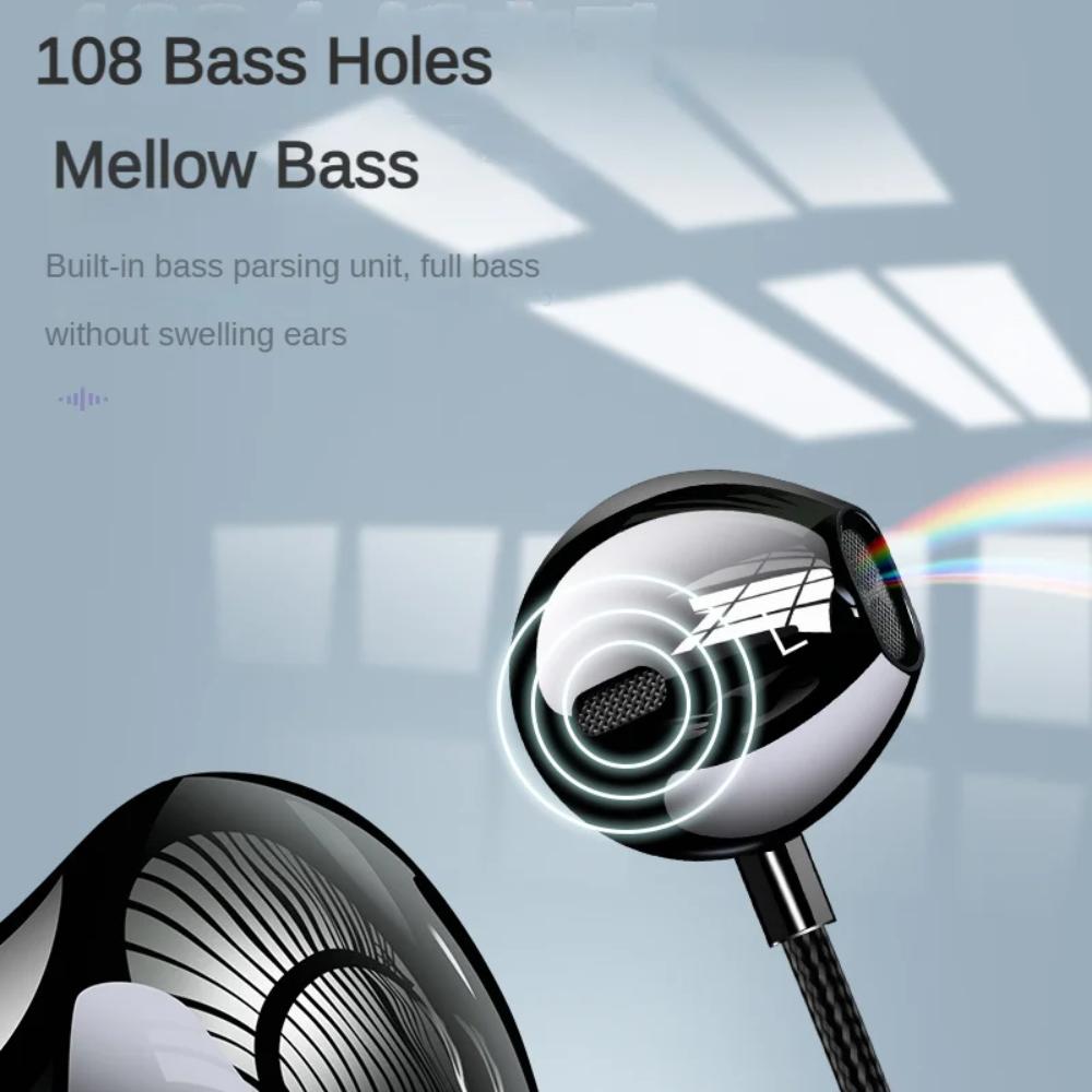 Noise Reduction Wired Headphones Type C&3.5mm In-ear Earphones  Listen To Music