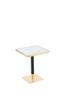 Square Dining Table UV Panel Marble Look Metal Frame Modern