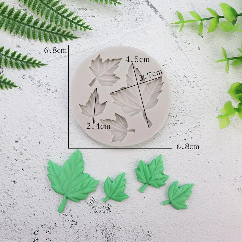 Silicone Resin Molds Christmas Tree Leaves Fondant Mold Cake Decorating Tools Pastry Kitchen Baking Accessories