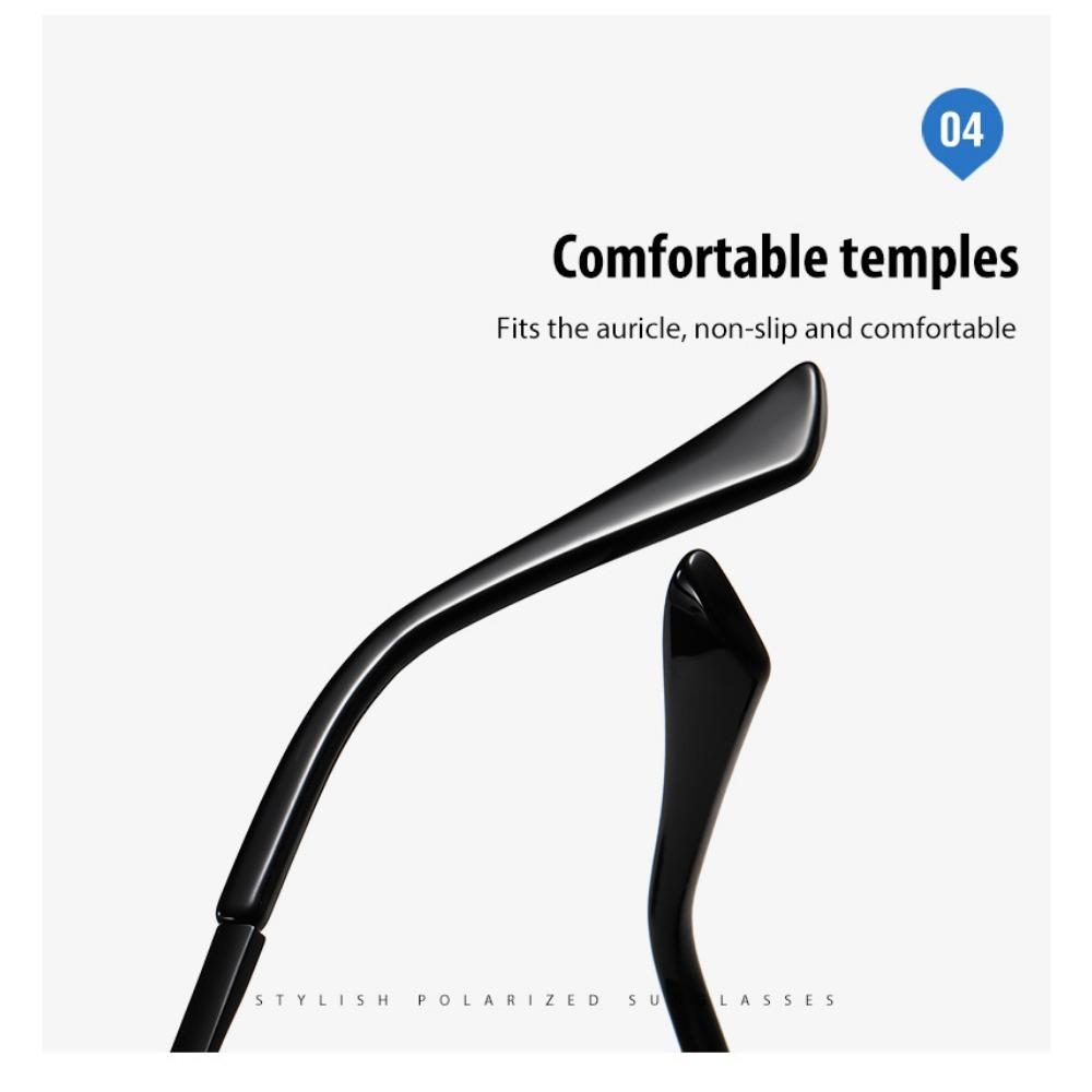 aoron Polarized Sunglasses Men's Fashion Double Beam Metal Sunglasses Outdoor Cycling Sunglasses